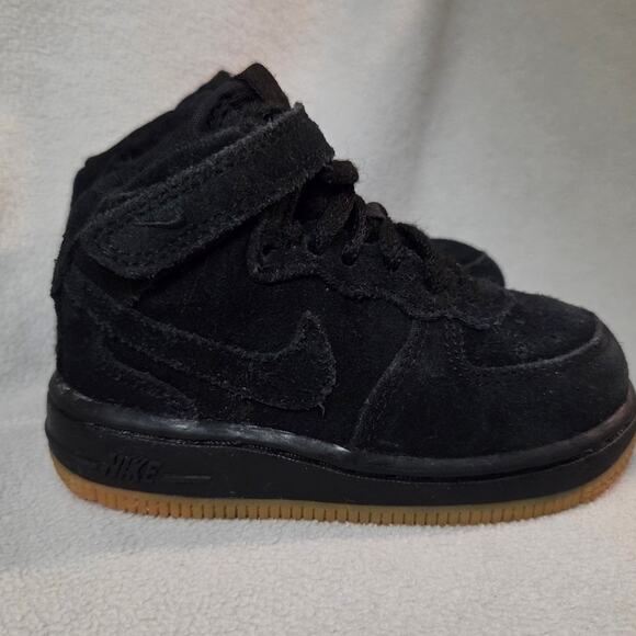 Nike Force 1 Mid LV8 (TD) Size 6c Black Gum 859338 002 High Top Kids - Picture 3 of 12